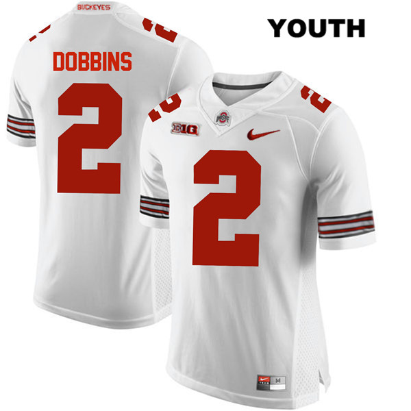 Ohio State Buckeyes Youth J.K. Dobbins #2 White Authentic Nike College NCAA Stitched Football Jersey NI19B87FQ